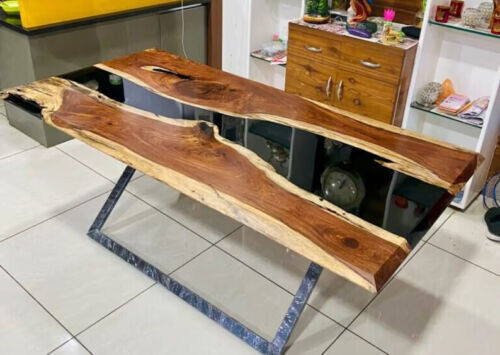 Black Epoxy Resin Dining Center Table Top, Living Room Epoxy Decor Table Decors