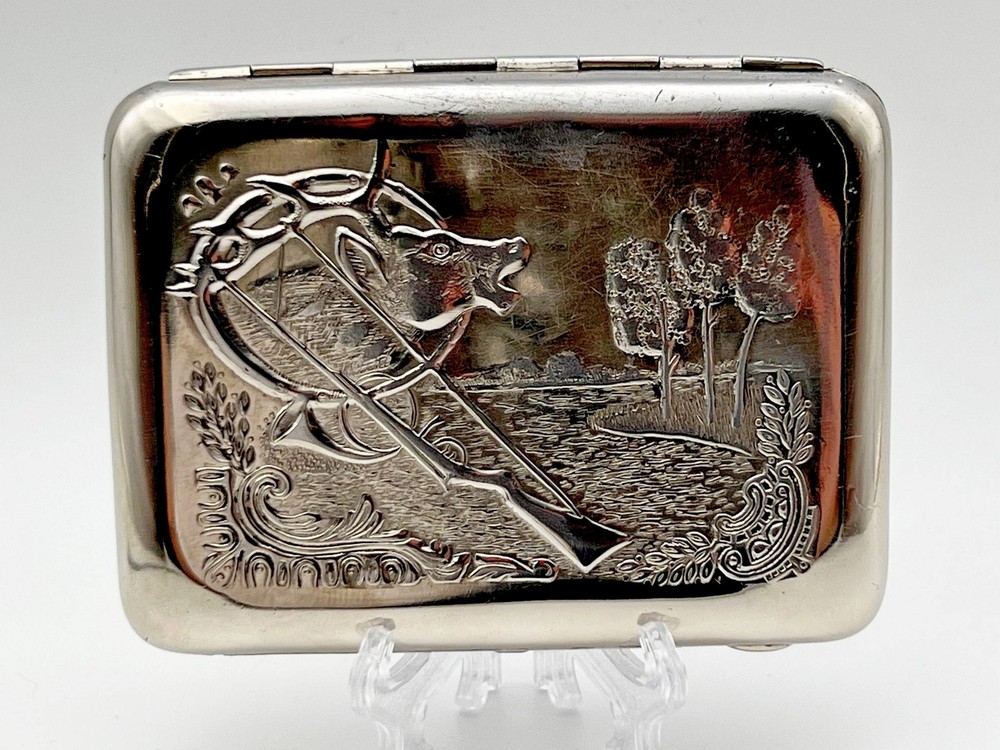 Cigarette Case Deer Vintage Hunting Smoking Box Collectible Tobacciana USSR