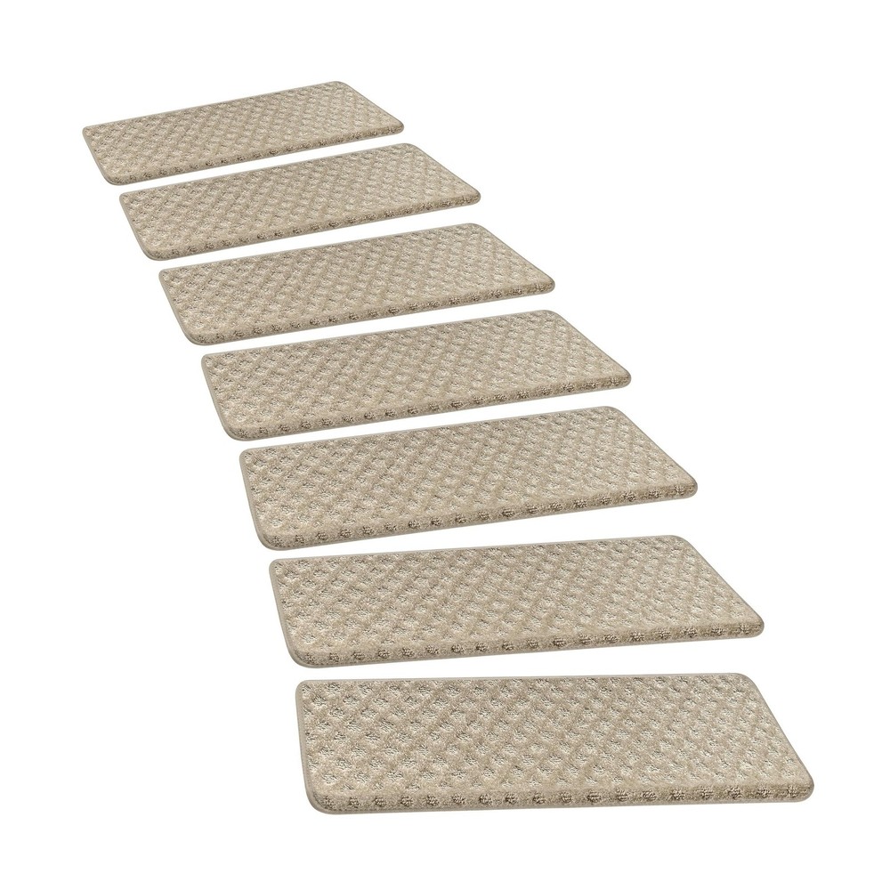 PURE ERA Bullnose Carpet Stair Treads Tape Free Non-Slip Indoor Stair Protect...