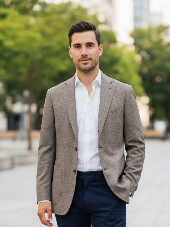 JACK VICTOR Mens 44R Blazer Sport Coat Casual Jacket Two Button Wool Suit
