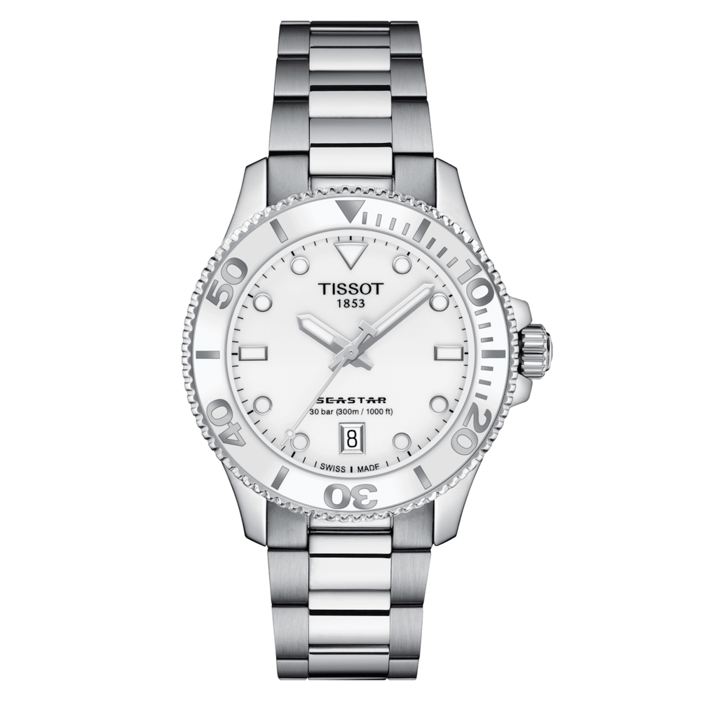 Tissot Seastar 1000 36 MM White Dial Quartz SS Watch T120.210.11.011.00