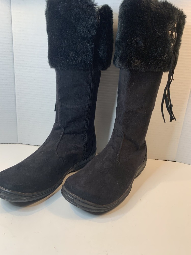 Black Suede ROGUE Knee High Boots Size 9.5  