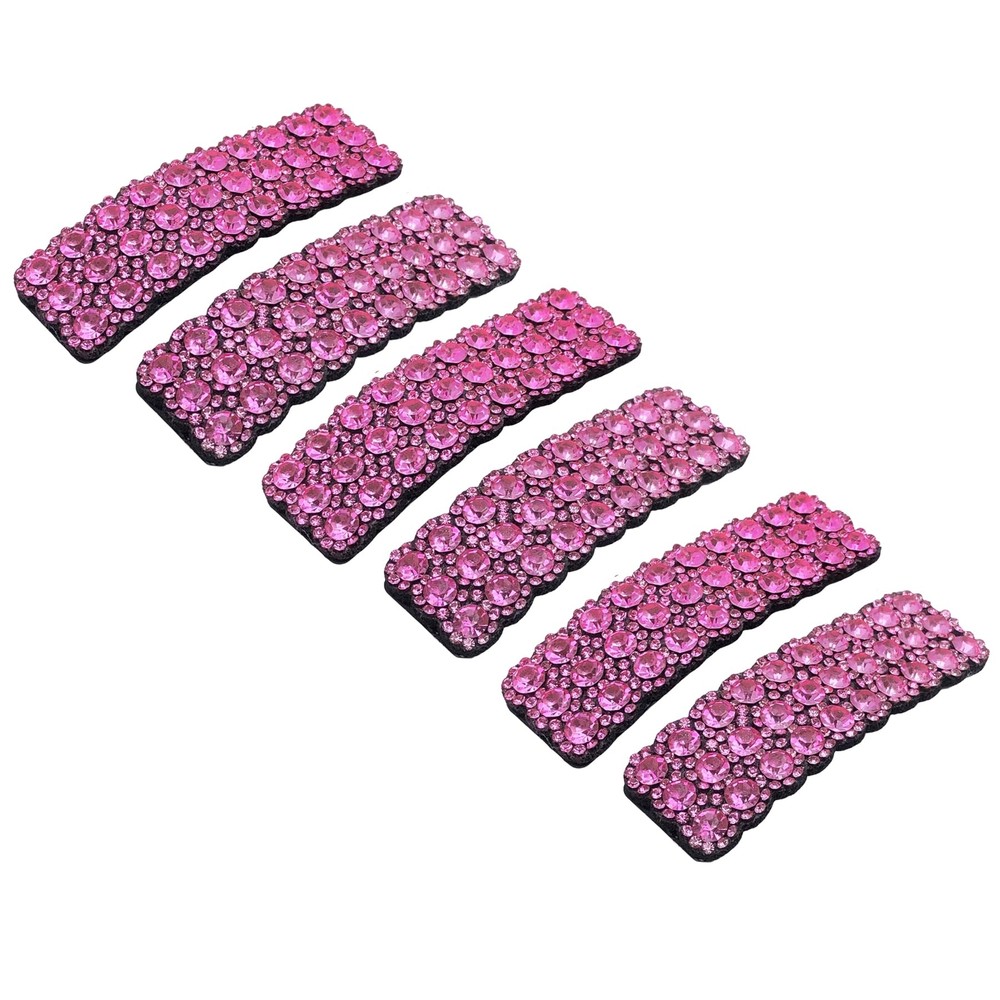 6PCS Rhinestones Snap Hair Clips for Women Girls Rectangular Hairpins Korean ...