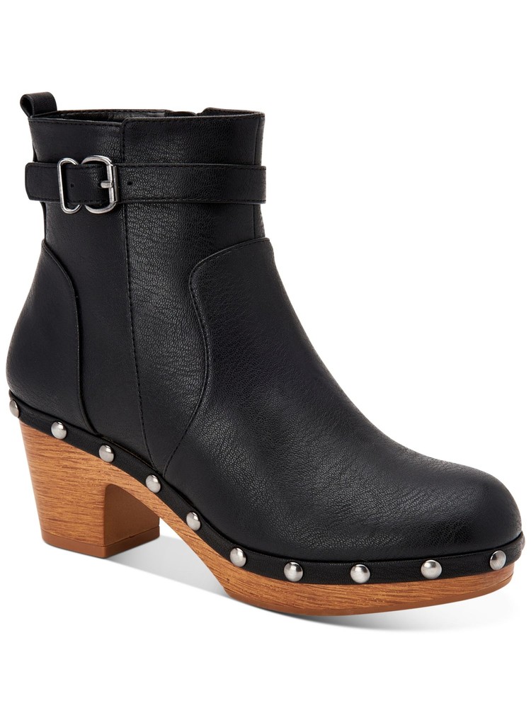 STYLE & COMPANY Womens Black Studded Tyya Round Toe Block Heel Booties 5.5 M