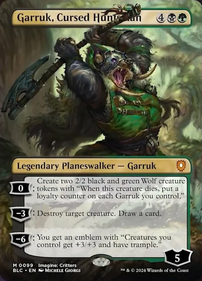 Garruk, Cursed Huntsman - Foil - Borderless #0099 (NM) Commander: Bloomburrow BL