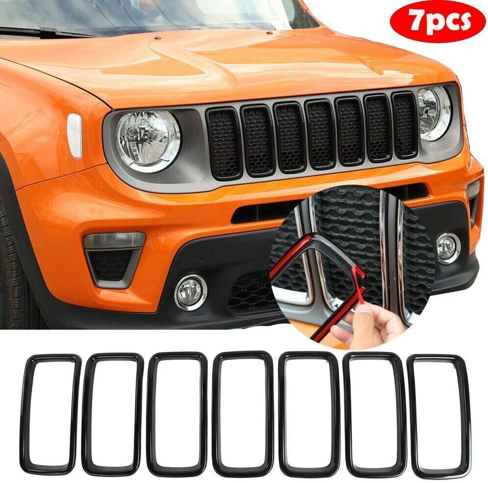 Grille Inserts Grill Cover Trim Exterior Accessories for 2019+ Jeep Renegade BU