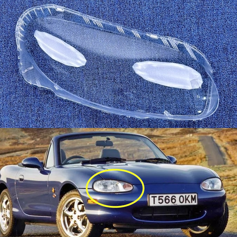 Front Headlight Lens Cover Shell Replacement Shell For Mazda MX-5 04-2006 Right