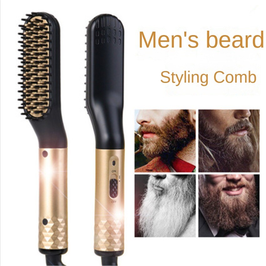 Beard Straightener for Men, Ionic Fast Heated Straightening Brush Hot Electric M