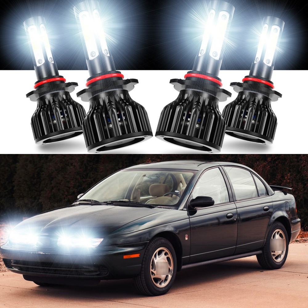 For 1991-2002 Saturn SL SL1 SL2 Base Sedan LED Headlight High Low Beam Bulbs Kit