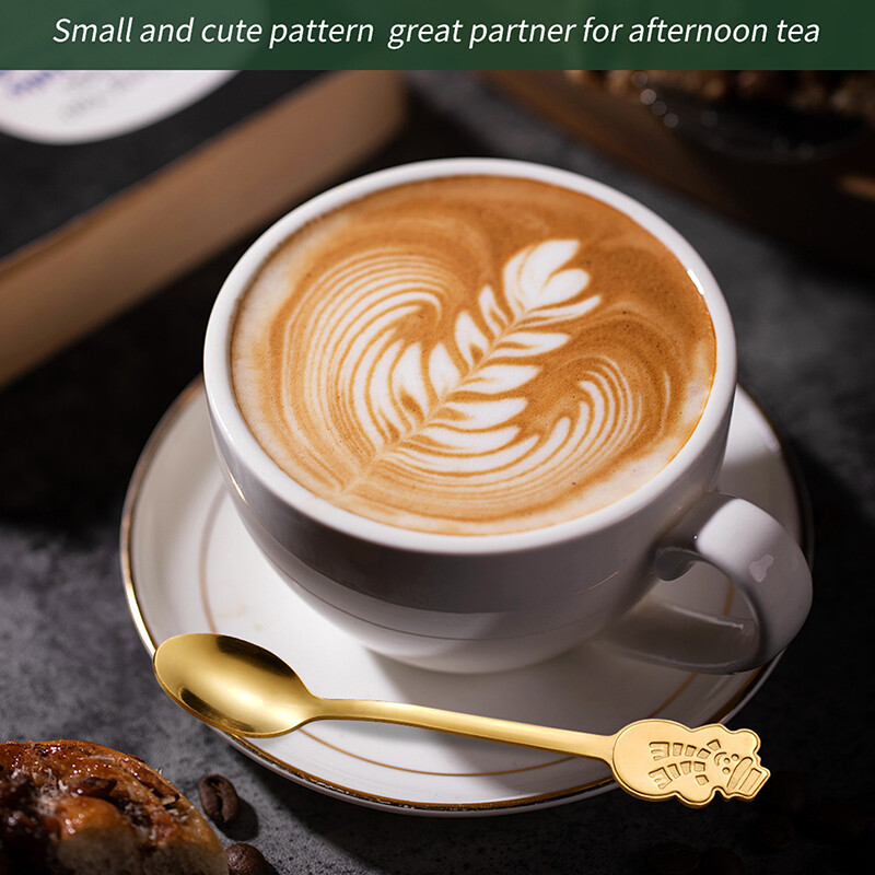 4Pcs Dessert Decorative Spoons Cutlery Cake Coffee Spoon Christmas Gift