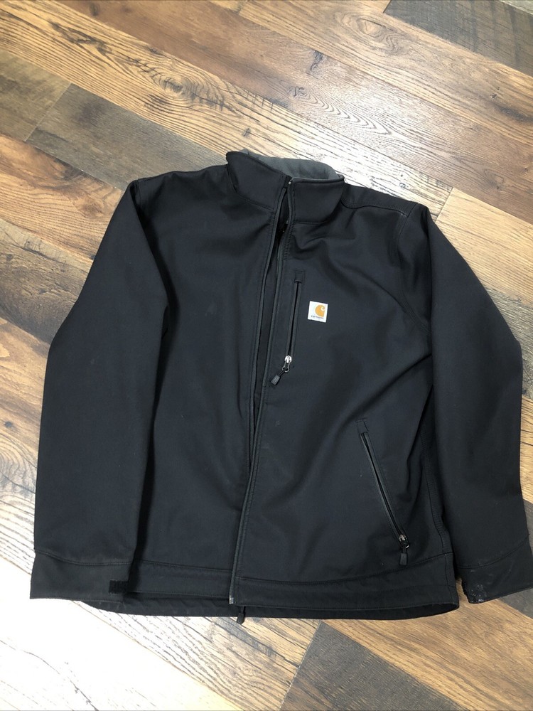 Carhartt Black Lined XL 4-Pocket Polyester Jacket RN 14806 Clean