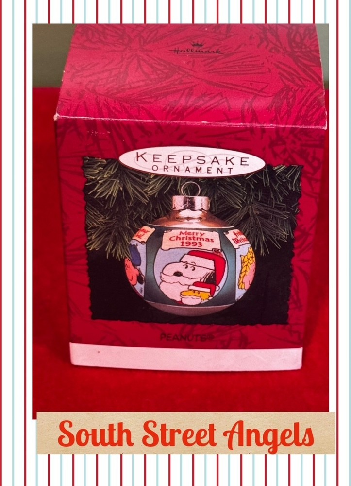 1993 Hallmark Keepsake Peanuts Glass Ball Christmas Ornament 18511