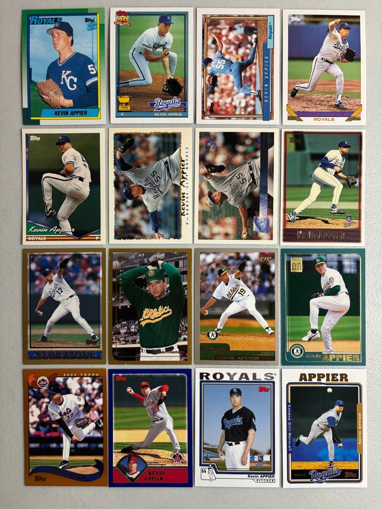 Vintage Topps 16-Card Kevin Appier Collection Lot 1990-2005 MLB Baseball Cards  
