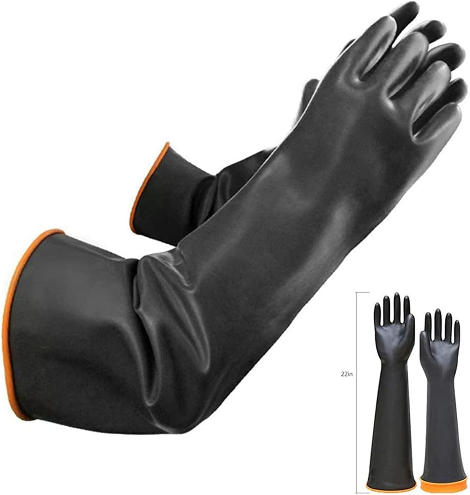 22-inch Latex Chemical Resistant Gloves for Heavy Duty Dishwashing & Cleaning, Reusable Long Rubber