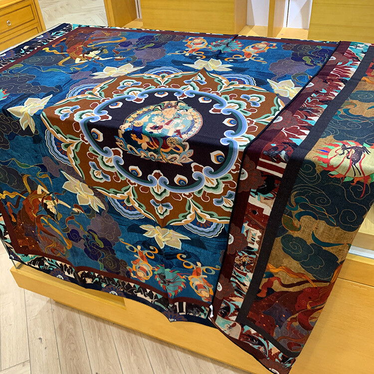 70% cashmere & 30% silk scarf double-sided printing all-match scarf big shawl