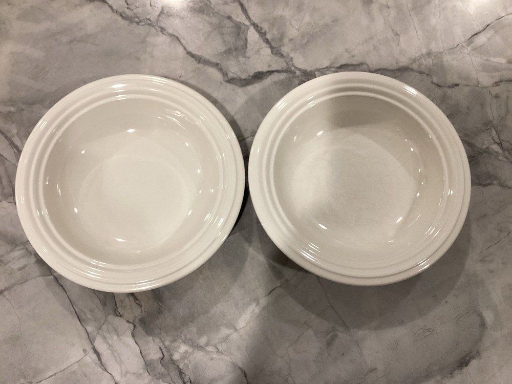 Vintage Pfaltzgraff Terrace White Rimmed Soup Bowls 8.25 Inch Set of 2