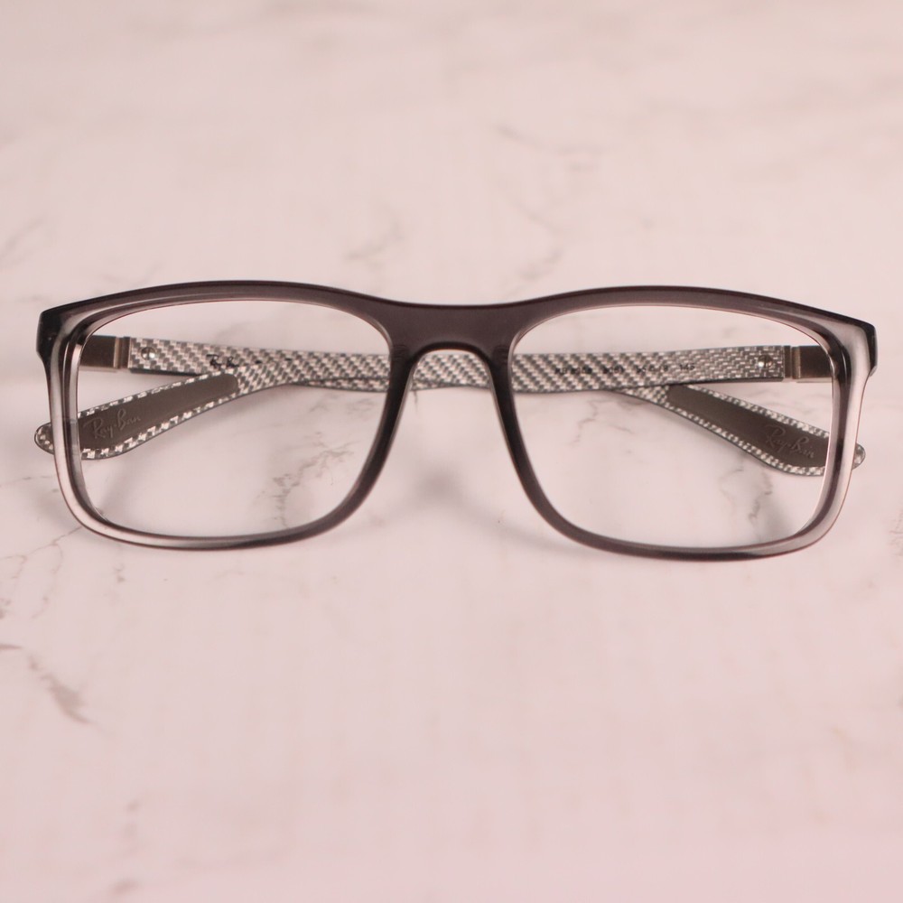 Ray Ban Eyeglasses RB 8908 8061 Transparent Grey Carbon Fiber Frame 55-18-145