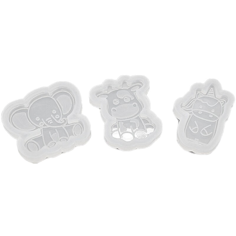 Animal Badge Reel Resin Mold Cow Epoxy Casting Molds for DIY Name Card Pendant