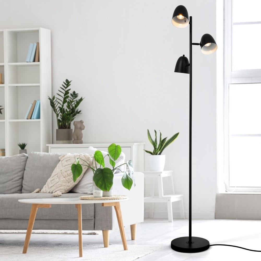 Sleek Adjustable Modern Metal Pole Tall Standing Floor Lamp for Indoor Lighting
