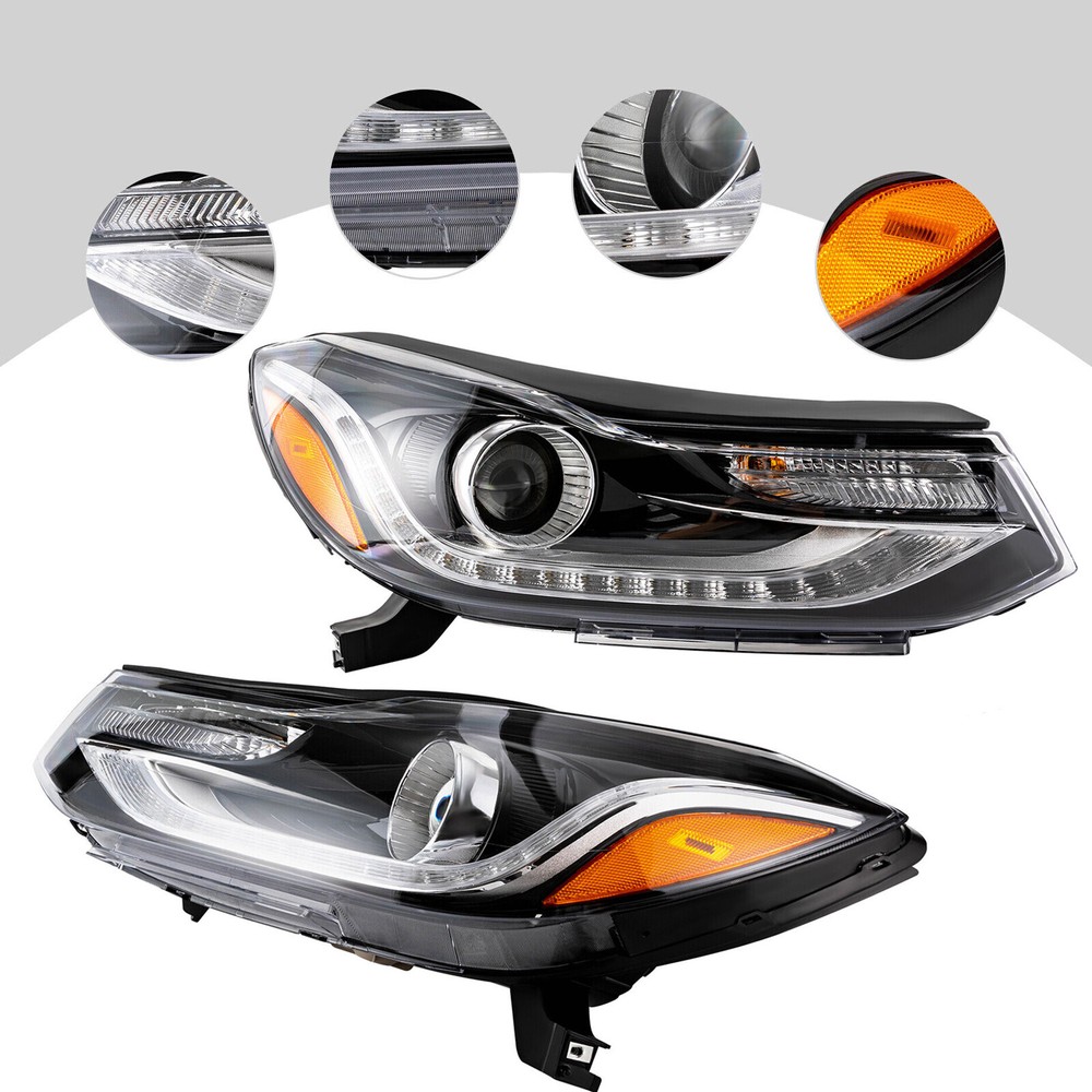 1 Pair Left & Right Side Halogen LED Headlights Set For 2017-2022 Chevy Trax