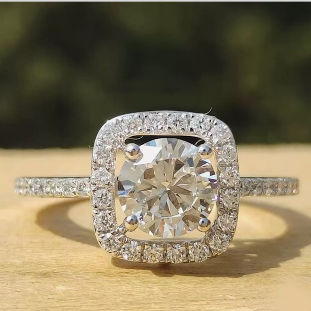 3.14 Ct. Round Cut White Diamond 925 Silver Ring Holiday Engagement Gift