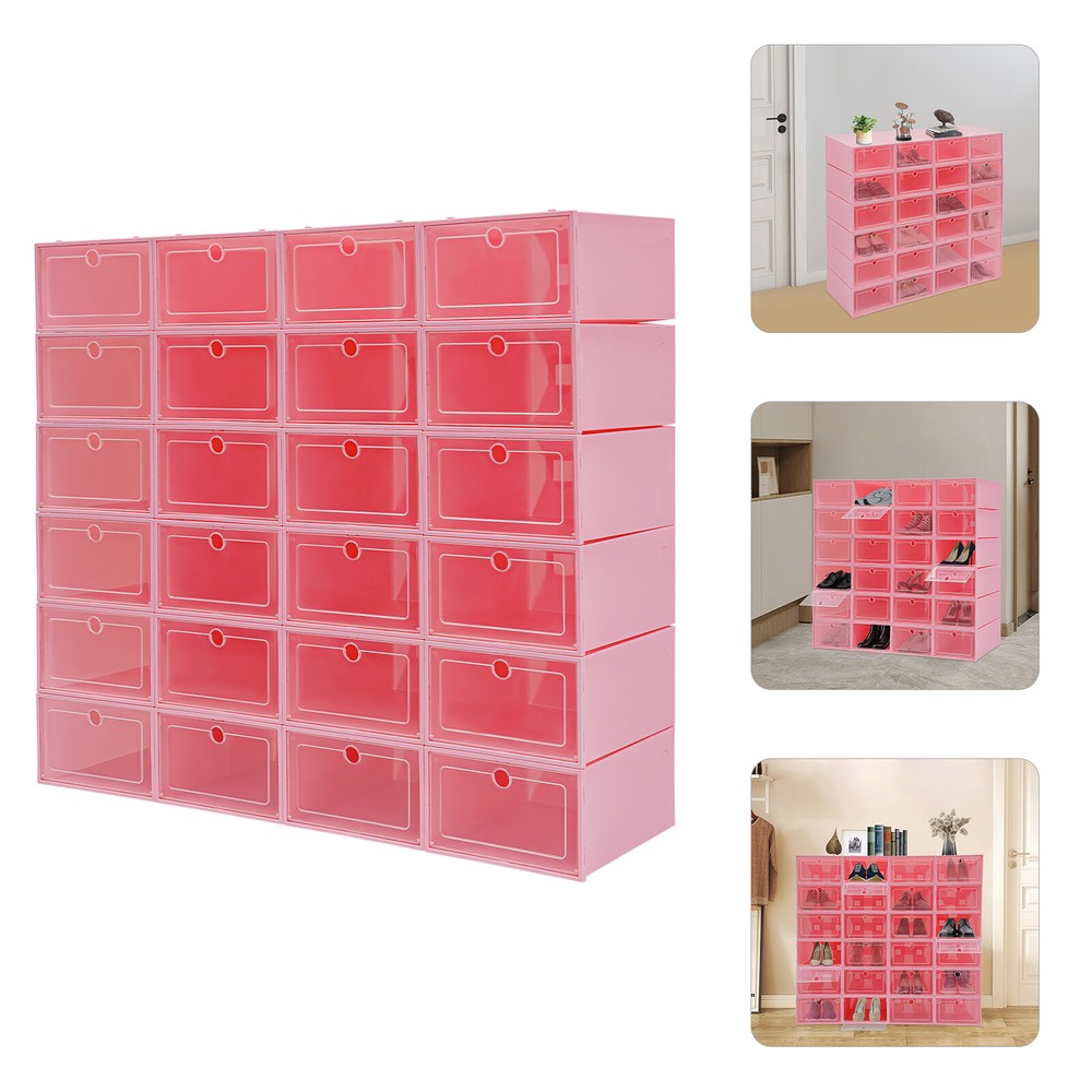 24 Pack Shoe Boxes Shoe Storage Box Stackable Shoe Boxes Shoe Storage Organizer