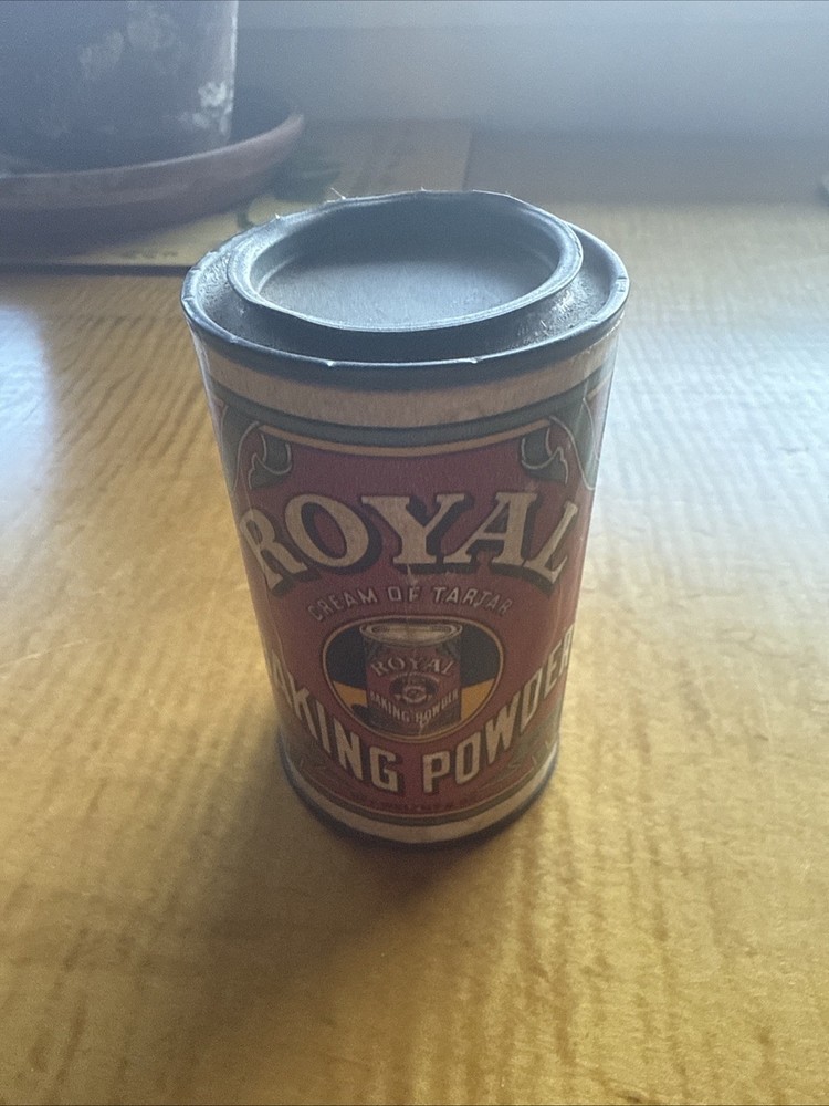 Vintage Royal Cream Of Tartar Baking Powder Advertising in  Metal Round Case