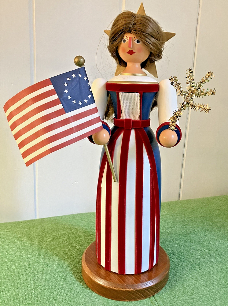 Ore Mountain Collection Lady Liberty Nut Cracker Wood Made in Germany 15”