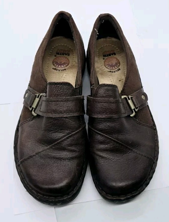 Earth Spirit Shoes Women's Brown Leather Slip-on Mules Size 9 Comfort NICE