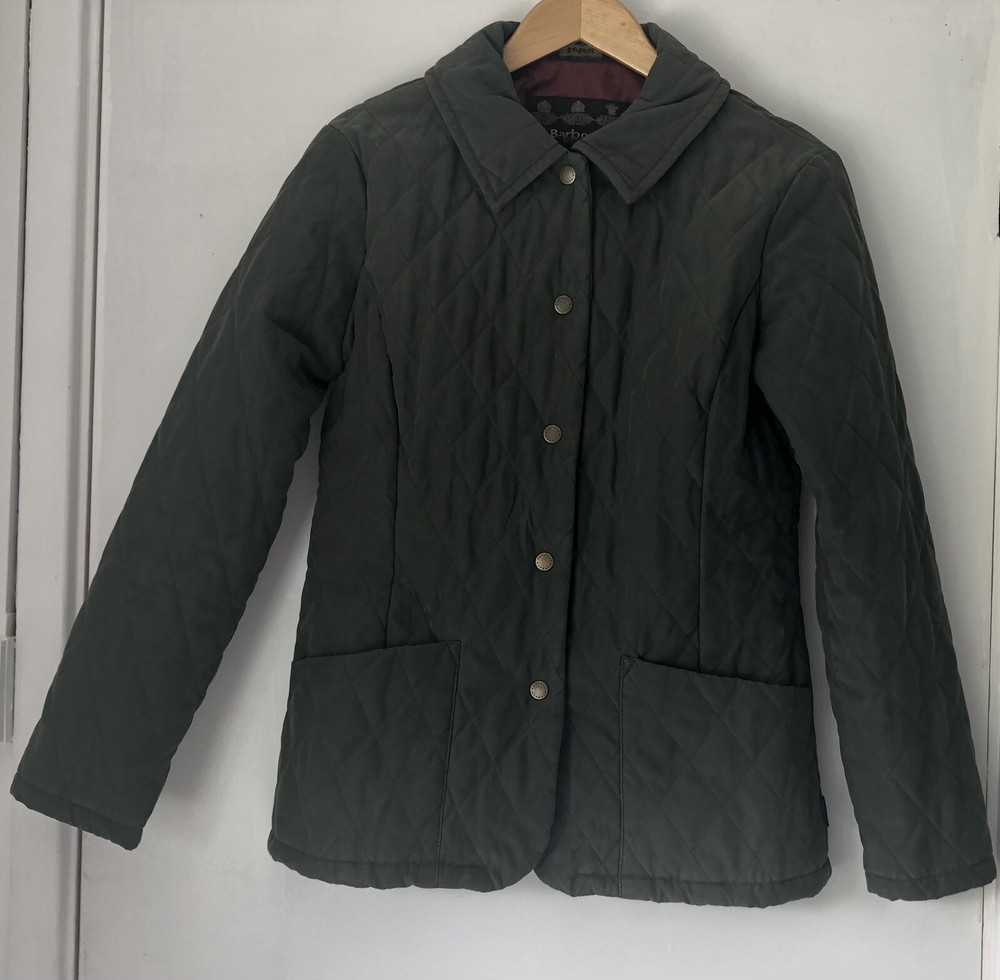 Barbour Quilted Jacket Women`s Size UK 10 Green Coat