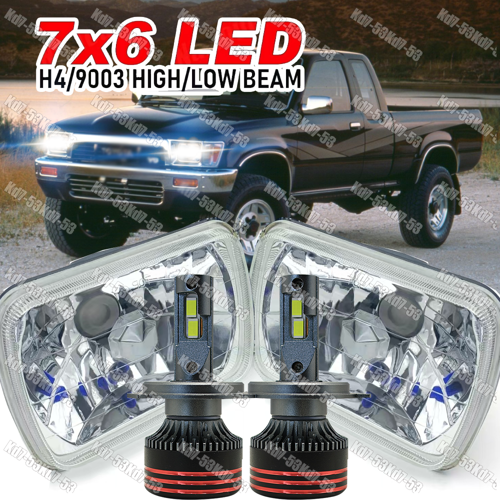 2Pcs LED Headlights for Toyota Pickup 1982-1995 & 4Runner 7x6 5x7 H4 A++ Upgrade