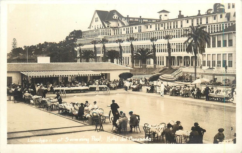 1920s San Diego California Hotel Del Coronado Luncheon Postcard RPPC 24-11780