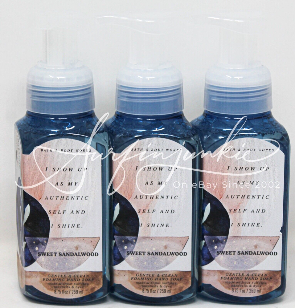 Bath & Body Works Sweet Sandalwood Words Hand Wash Soap Foaming Foam 3pc Set