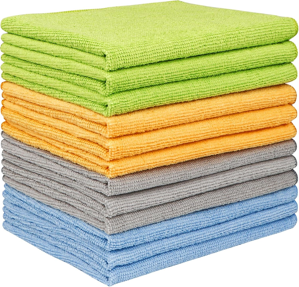 Microfiber Cleaning Cloth 12 Pack 12In x 16In Microfiber Towel for Cars Soft