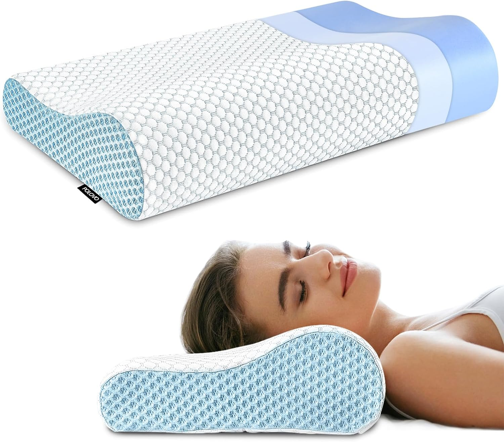 Contour Memory Foam Neck Pillow for Pain Relief & Better Sleep  