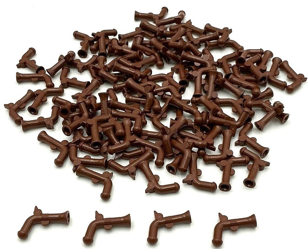 Lego 100 New Reddish Brown Minifigure Weapon Gun Flintlock Pistols Parts