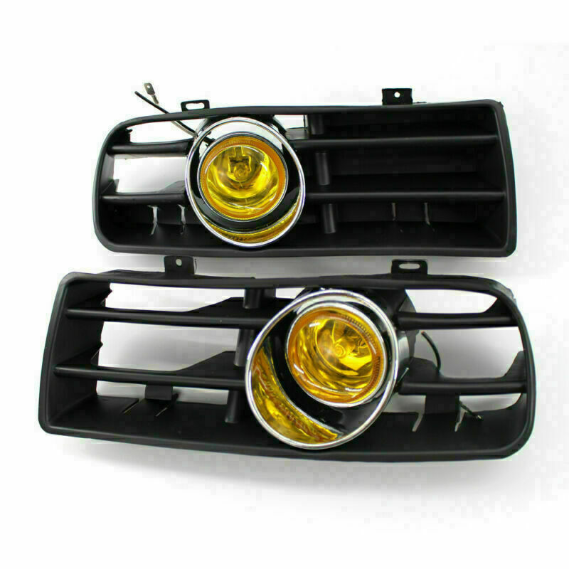Front Bumper Grill Yellow Fog Light Lamp Grille for VW Golf MK4 97-03  Car PA