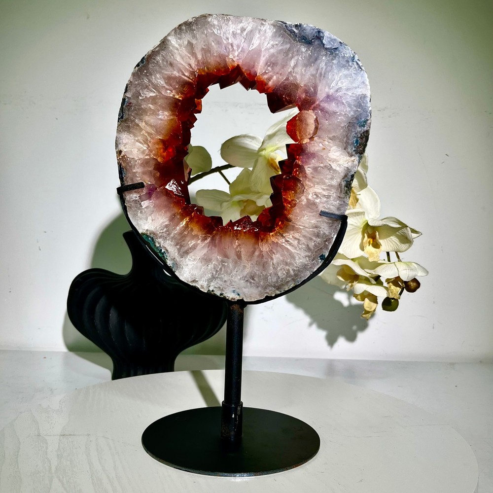 5.53LB  Natural citrine raw ore cave handmade cutting spiritual decoration