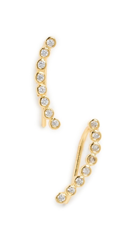 SHASHI Women's Noa Ear Climbers Clear/Gold