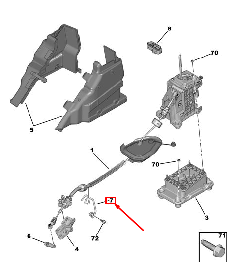 CITROËN C5 AIRCROSS Gear Control Lever Cable Guide 9818641080 OEM Genuine Part