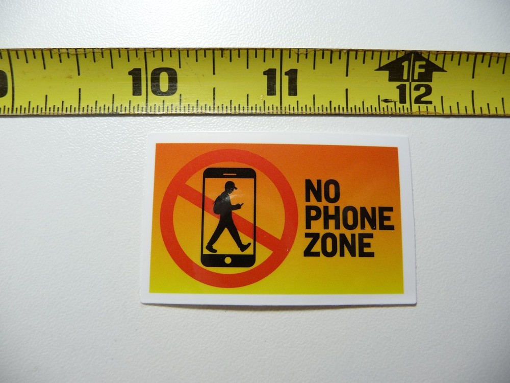NO PHONE ZONE WARNING DECAL STICKER WORK JOB HARD HAT PRIDE