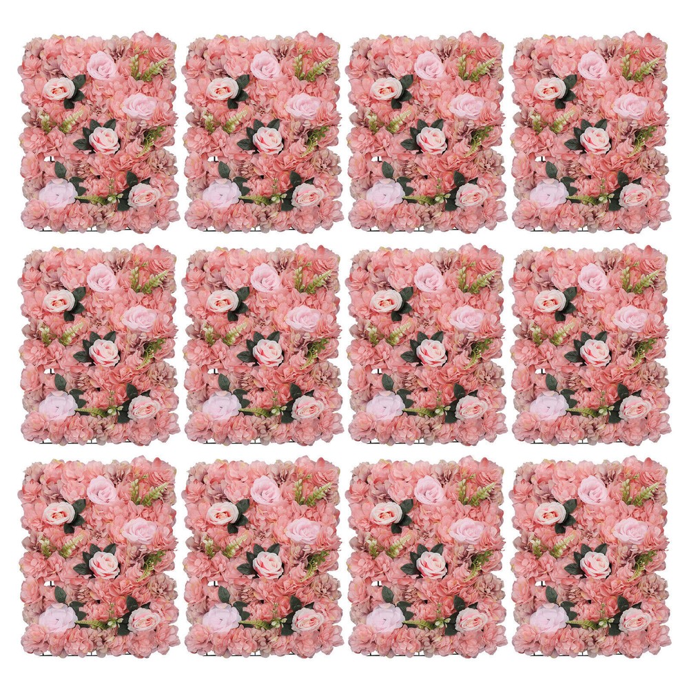 12 Pcs Flower Wall Panel, Artificial Flower Backdrop, Flower Panels for Backdrop