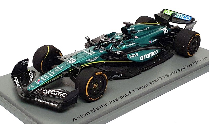 1/43 Scale Spark Model S9530 Aston Martin AMR24 Saudi Arabia GP 2024 Stroll F1 Car