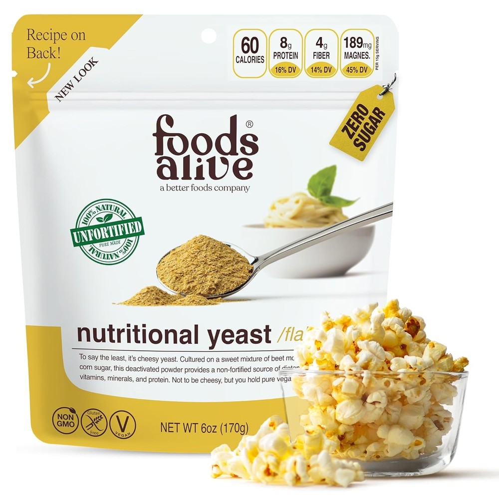 Foods Alive Non-Fortified Premium Nutritional Yeast 6 Ounce (Pack of 1)