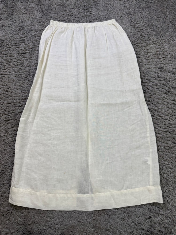 FLAX Skirt Women Small Lagenlook White Linen Maxi Pencil  Jeanne Engelhart
