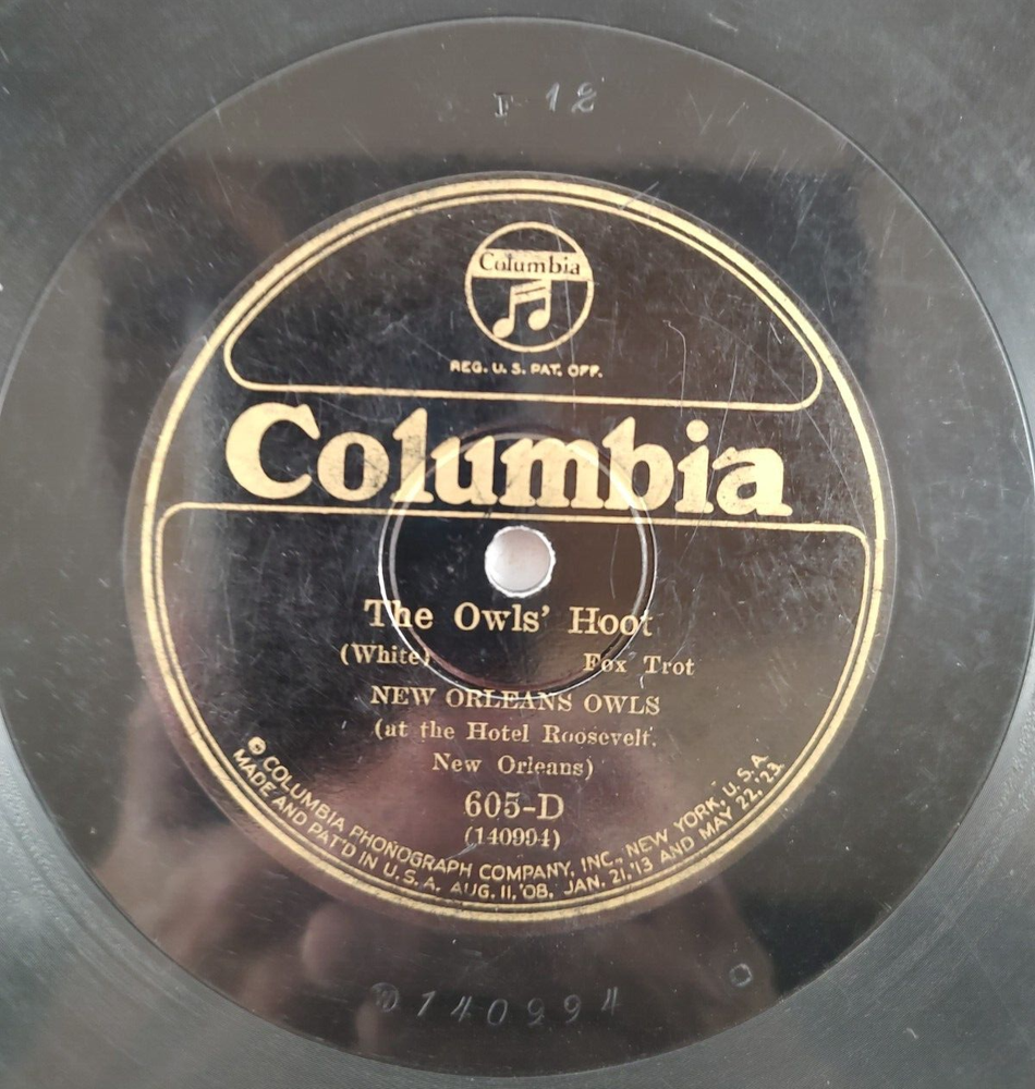 New Orleans Owls: The Owl's Hoot US Columbia 605-D Territory Jazz 78 RPM