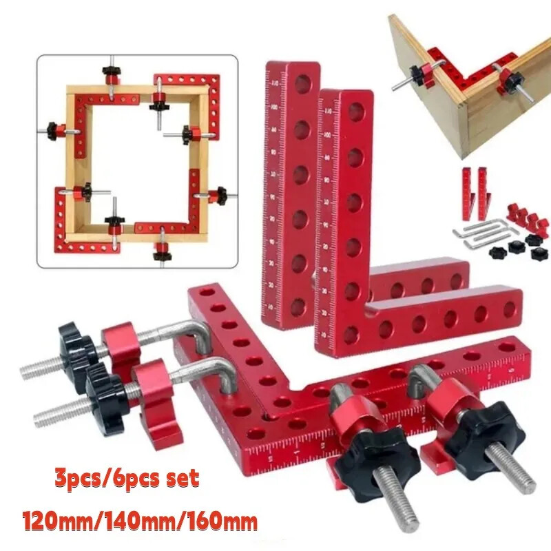 Positioning Squares Aluminium Alloy L-Type Corner Clamps Fixed Clip Ruler Tool