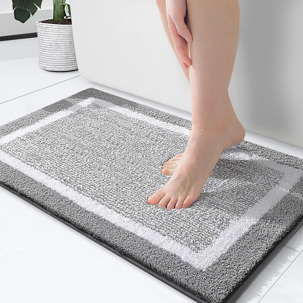 Soft Non-Slip 24x16 Microfiber Bath Mat for Bathroom