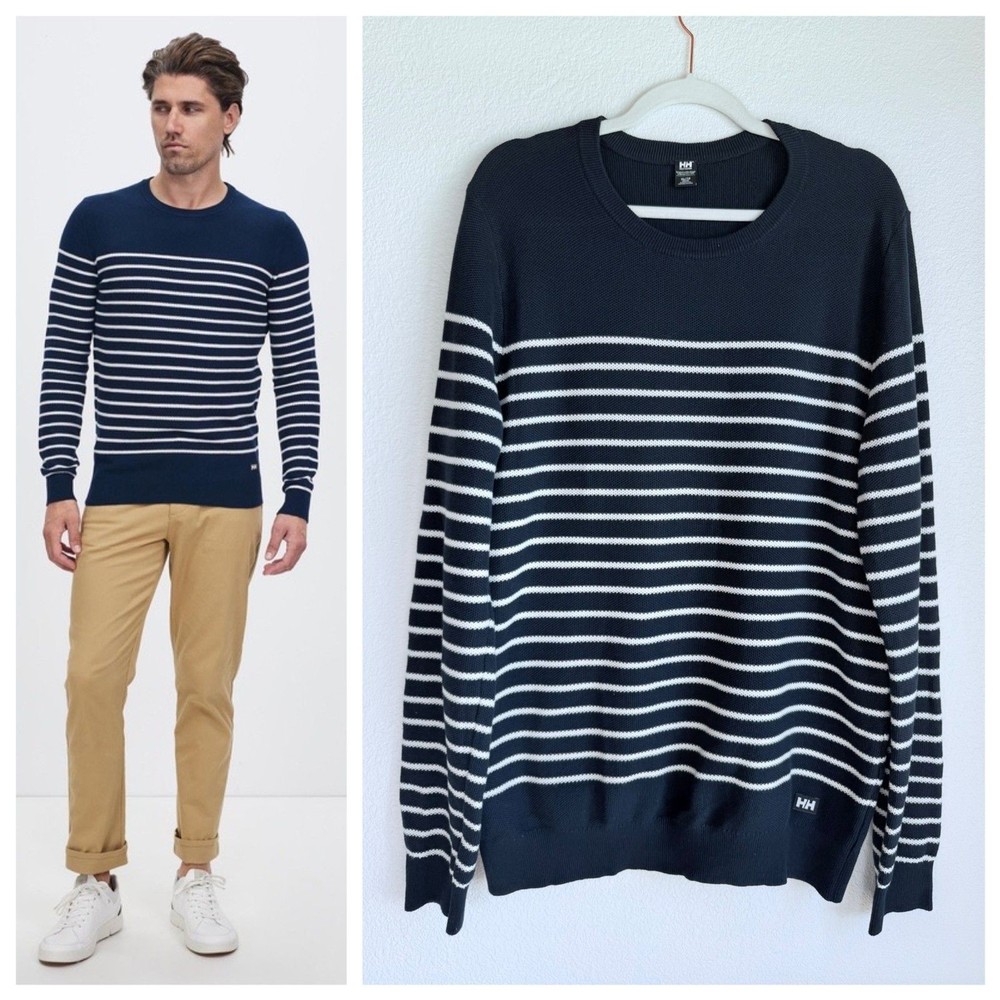 Helly Hansen Men's Skagen Striped Navy XL Marine Style Sweater
