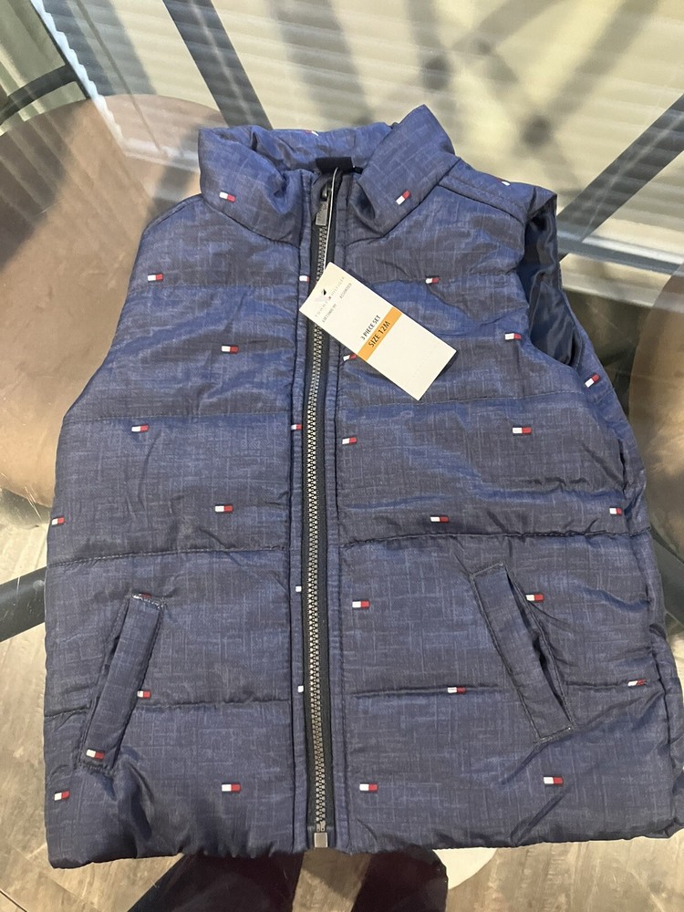 New Tommy Hilfiger Jacket Boys  Kids Bubble Vest Full Zip Puffer Size 12 month